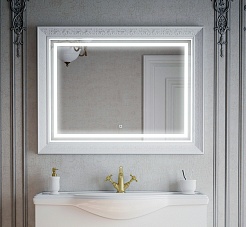 Corozo Зеркало Классика 105x80 белое – фотография-3